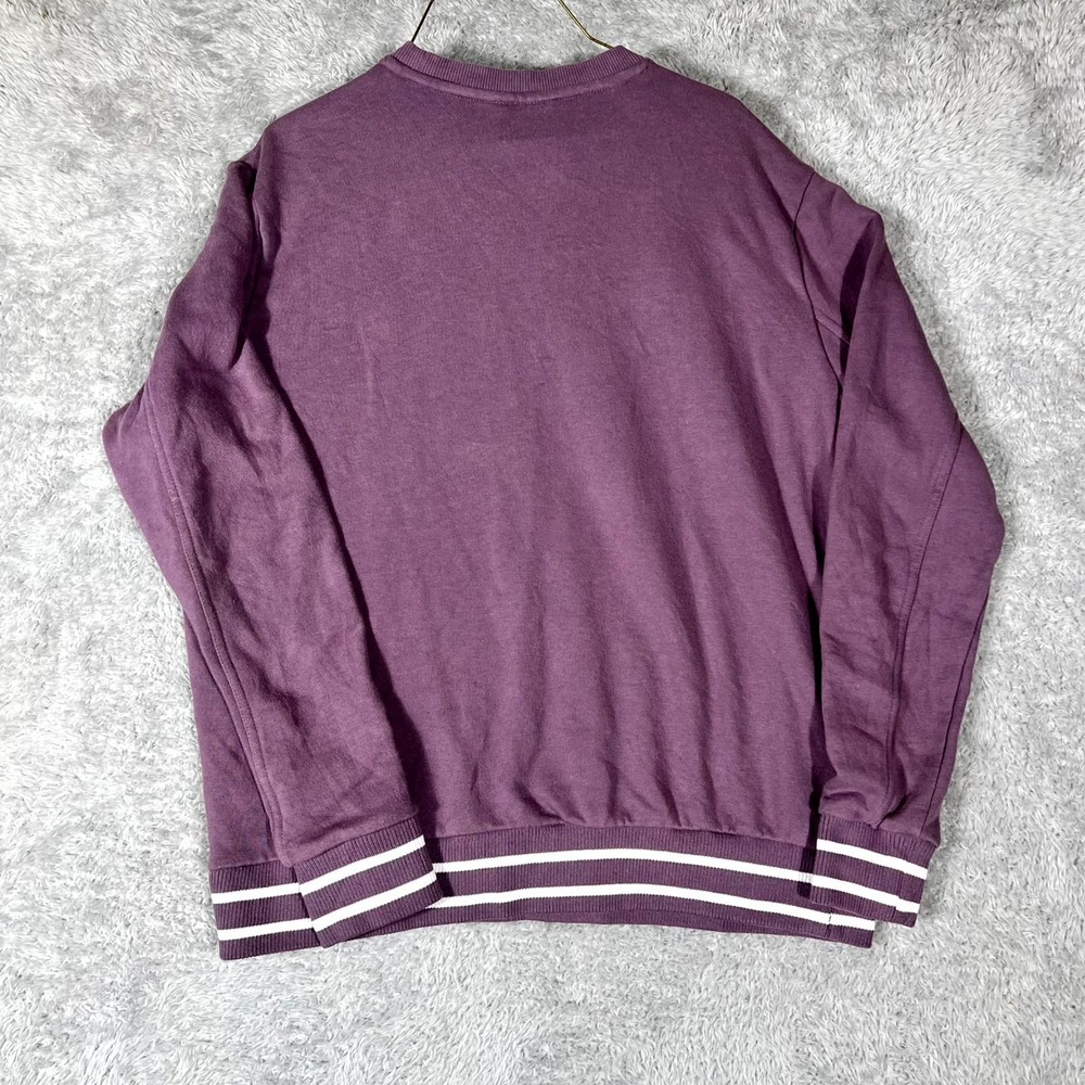Fila Sweatshirt Mens‎ XL Purple Striped Trim Logo Long Sleeve Crew Neck Pullover - Picture 2 of 9